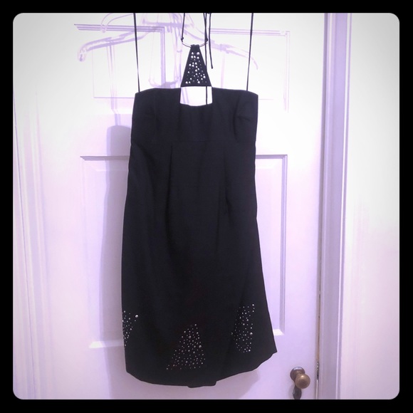 Black Cocktail Dress with Metal Embellishment - Picture 1 of 2